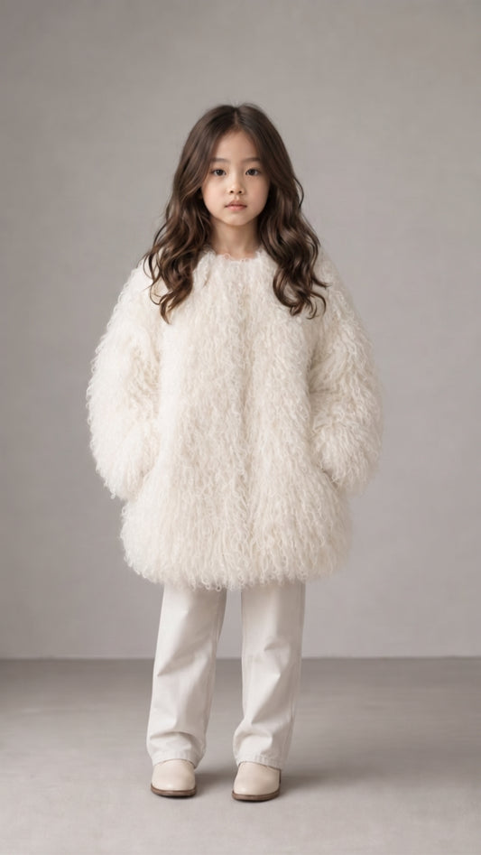 Luxury mongolian fur coat